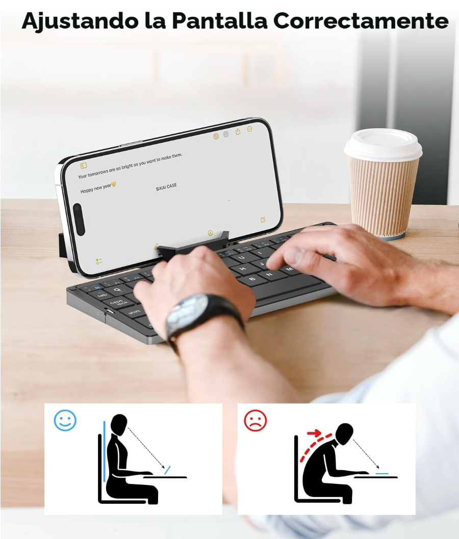 Teclado Bluetooth Plegable – Compacto, Elegante y Súper Práctico