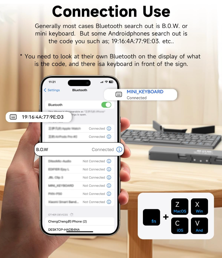 Teclado Bluetooth Plegable – Compacto, Elegante y Súper Práctico