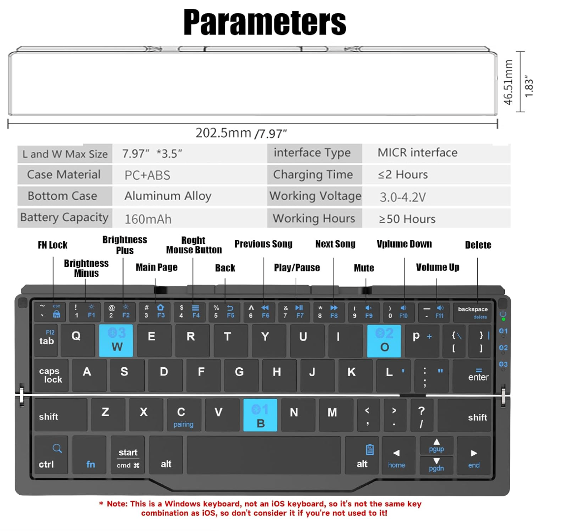 Teclado Bluetooth Plegable – Compacto, Elegante y Súper Práctico